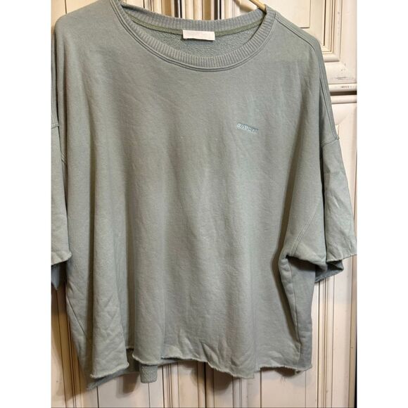 Sablyn Women's Crew Neck Oversized Short Sleeve Chandler Sweatshirt Green Large - Picture 1 of 8